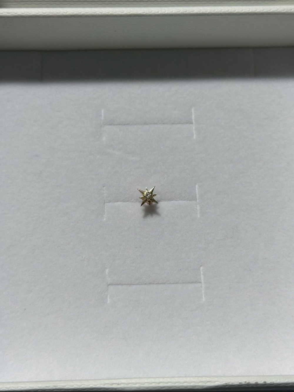 Tiny Starburst Stud Earring in Gold with Diamond Accent
